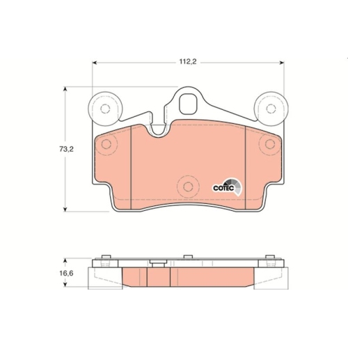 Bremsbelagsatz Scheibenbremse Trw GDB1653 Cotec für Audi Porsche Skoda VW