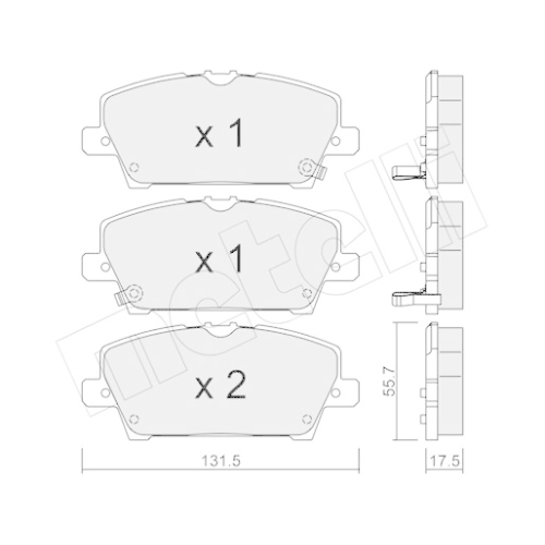 Bremsbelagsatz Scheibenbremse Metelli 22-0728-0 für Honda Vorderachse