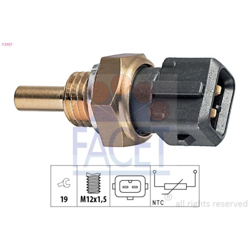 Sensor Kühlmitteltemperatur Facet 7.3157 Made In Italy - Oe Equivalent für Fiat