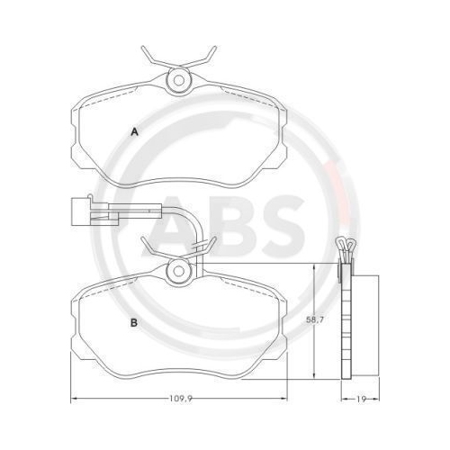 Bremsbelagsatz Scheibenbremse A.b.s. 36655 für Alfa Romeo Fiat Lancia