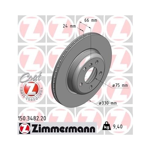 Zimmermann 2X Bremsscheibe Vorderachse Coat Z für Bmw Bmw (brilliance)