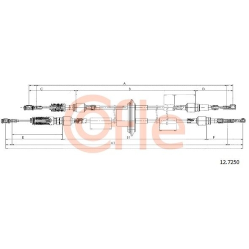 Seilzug Schaltgetriebe Cofle 12.7250 für Fiat