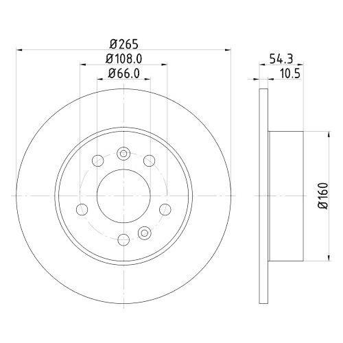 Hella Pagid 2X Bremsscheibe Hinterachse für Renault