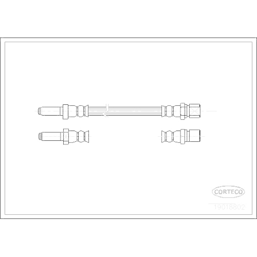 Bremsschlauch Corteco 19018802 für Ford Hinterachse Rechts