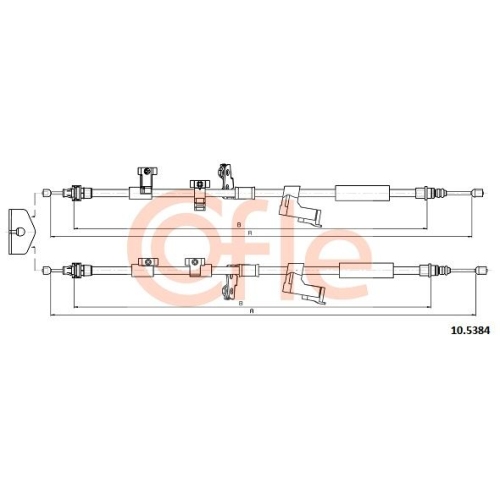Seilzug Feststellbremse Cofle 10.5384 für Ford Hinten