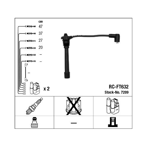 Zündleitungssatz Ngk 7209 für Alfa Romeo Fiat Lancia Ferrari Maserati Abarth