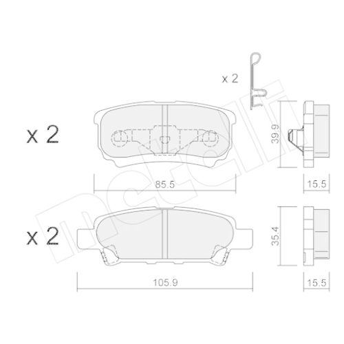 Bremsbelagsatz Scheibenbremse Metelli 22-0737-0 für Chrysler Dodge Mitsubishi