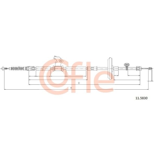 Seilzug Feststellbremse Cofle 11.5830 für Opel Hinten Rechts