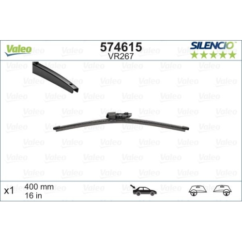 Wischblatt Valeo 574615 Silencio Rear für Seat Skoda VW Vw (svw) Hinten