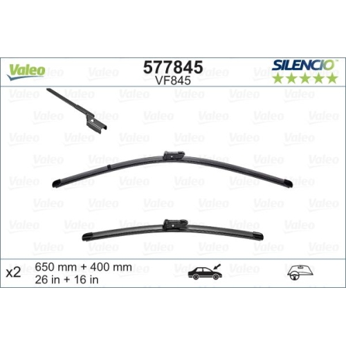 Wischblatt Valeo 577845 Silencio Flat Blade Set für Toyota Vorne