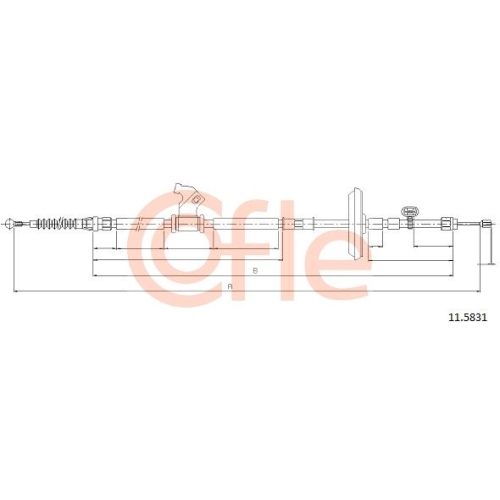 Seilzug Feststellbremse Cofle 11.5831 für Opel Hinten Links