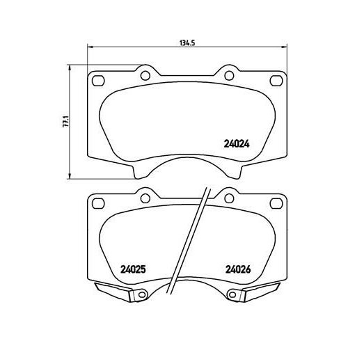 Bremsbelagsatz Scheibenbremse Brembo P83102 Prime Line für Toyota Vorderachse