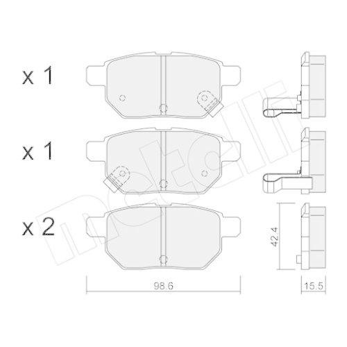 Bremsbelagsatz Scheibenbremse Metelli 22-0746-0 für Toyota Great Wall