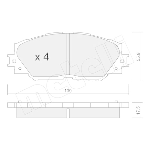 Bremsbelagsatz Scheibenbremse Metelli 22-0747-0 für Subaru Toyota Vorderachse