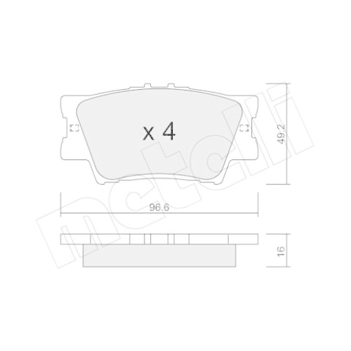 Bremsbelagsatz Scheibenbremse Metelli 22-0749-0 für Toyota Hinterachse