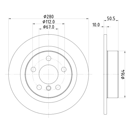 Hella Pagid 2X Bremsscheibe Pro für Bmw Bmw (brilliance)