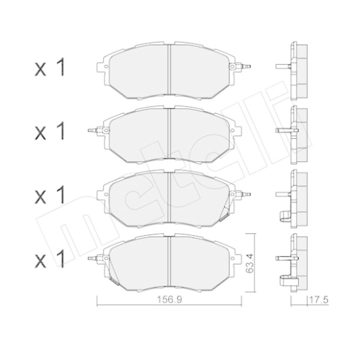 Bremsbelagsatz Scheibenbremse Metelli 22-0763-0 für Subaru Vorderachse