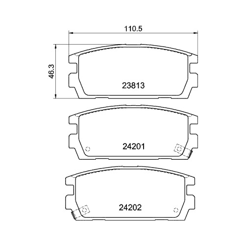 Bremsbelagsatz Scheibenbremse Hella Pagid 8DB 355 011-841 für Hyundai