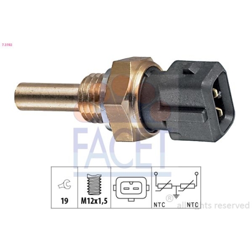 Sensor Kühlmitteltemperatur Facet 7.3192 Made In Italy - Oe Equivalent für Bmw