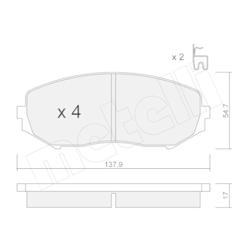 Bremsbelagsatz Scheibenbremse Metelli 22-0766-0 für Suzuki Vorderachse