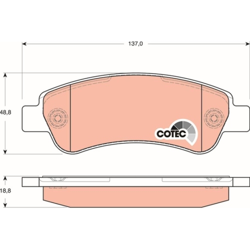 Bremsbelagsatz Scheibenbremse Trw GDB1682 Cotec für Citroën Fiat Peugeot