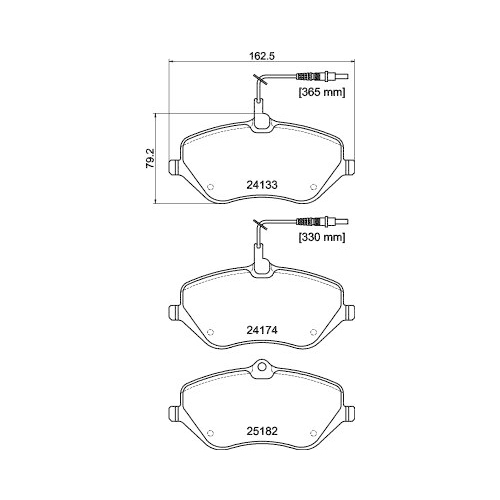 Bremsbelagsatz Scheibenbremse Hella Pagid 8DB 355 015-621 für Citroën Peugeot