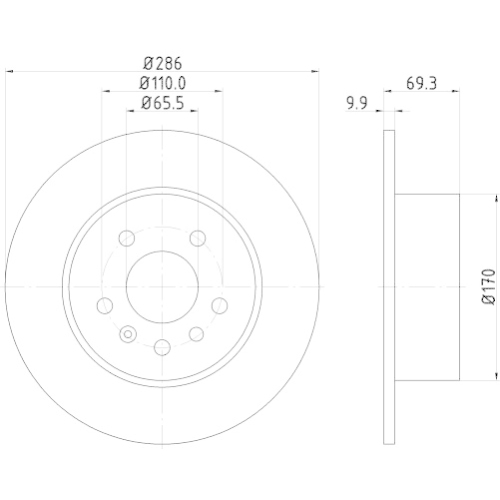 Hella Pagid 2X Bremsscheibe Hinterachse Pro für Opel Saab Vauxhall