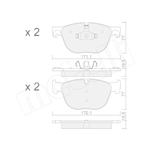 Bremsbelagsatz Scheibenbremse Metelli 22-0770-0 für Bmw Vorderachse