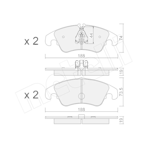 Bremsbelagsatz Scheibenbremse Metelli 22-0775-0 für Audi Vorderachse