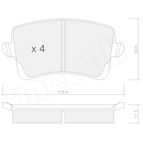 Bremsbelagsatz Scheibenbremse Metelli 22-0776-0 für Audi Hinterachse
