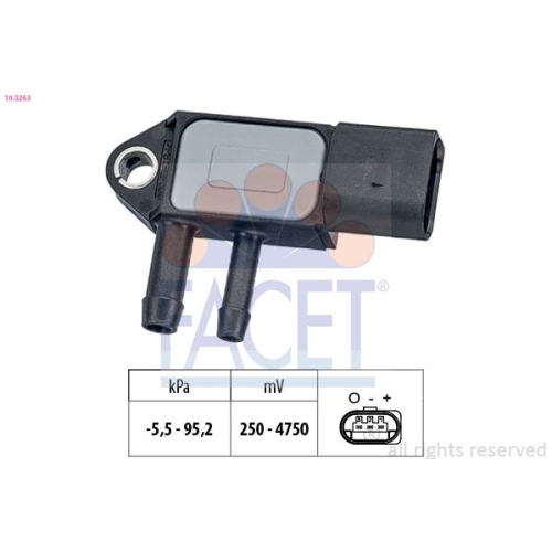 Drucksensor Bremskraftverstärker Facet 10.3263 Made In Italy - Oe Equivalent VW