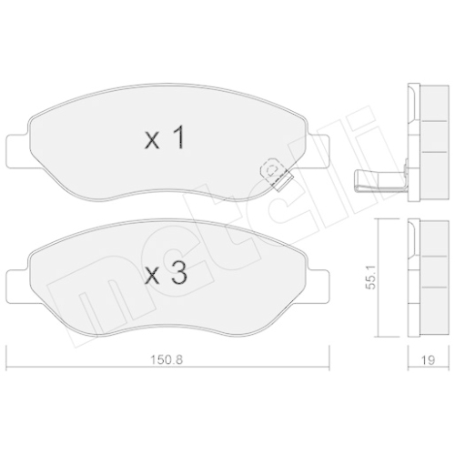 Bremsbelagsatz Scheibenbremse Metelli 22-0777-0 für Opel Vorderachse