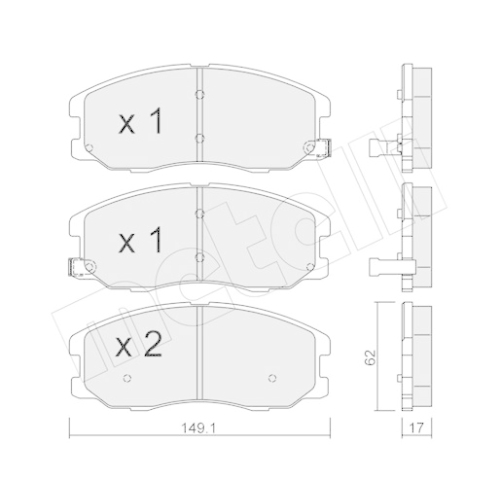 Bremsbelagsatz Scheibenbremse Metelli 22-0778-0 für Opel Vauxhall Chevrolet