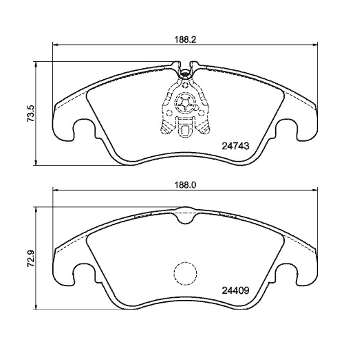 Bremsbelagsatz Scheibenbremse Hella Pagid 8DB 355 014-741 für Ford Vorderachse