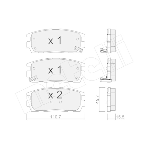 Bremsbelagsatz Scheibenbremse Metelli 22-0779-0 für Opel Chevrolet Hinterachse