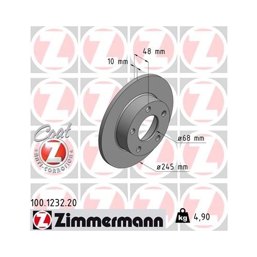 Zimmermann 2X Bremsscheibe Hinterachse Coat Z für Vag