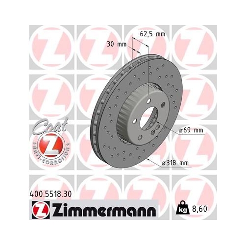 Zimmermann 2X Bremsscheibe Formula S für Mercedes Benz