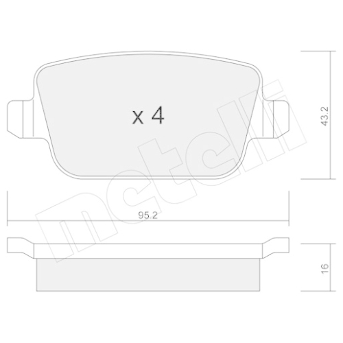 Bremsbelagsatz Scheibenbremse Metelli 22-0780-0 für Ford Land Rover Hinterachse