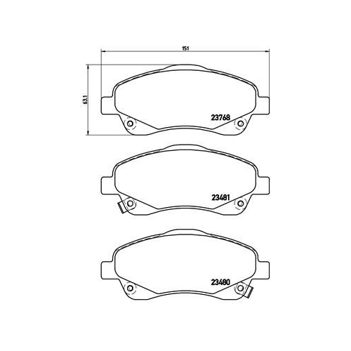 Bremsbelagsatz Scheibenbremse Brembo P83046 Prime Line für Toyota Vorderachse