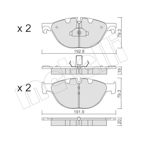 Bremsbelagsatz Scheibenbremse Metelli 22-0830-0 für Bmw Vorderachse