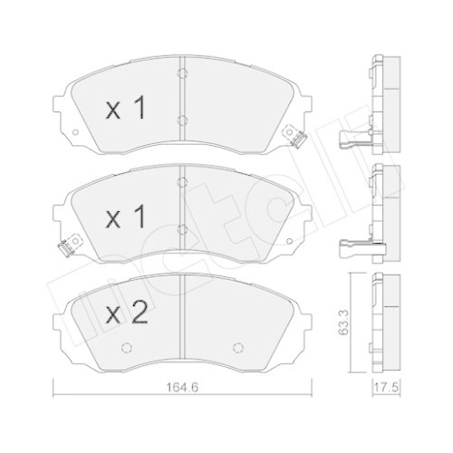 Bremsbelagsatz Scheibenbremse Metelli 22-0785-0 für Hyundai Kia Vorderachse