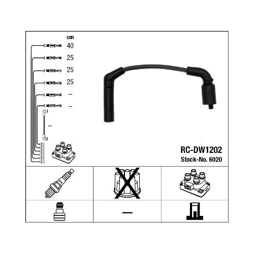 Zündleitungssatz Ngk 6020 für Chevrolet Daewoo General Motors Pontiac Buick