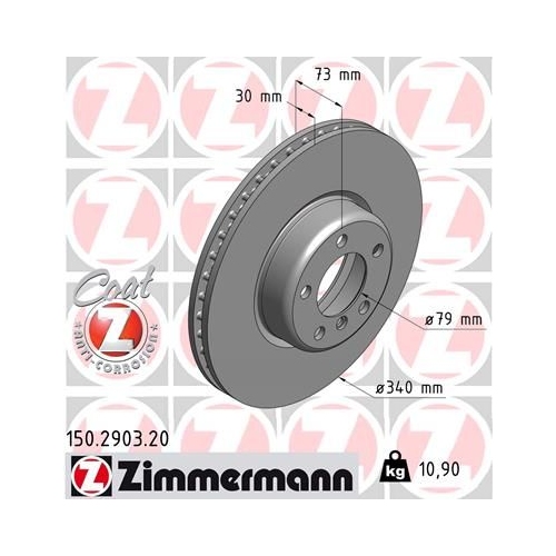 Zimmermann 2X Bremsscheibe Vorderachse Coat Z für Bmw Bmw (brilliance)