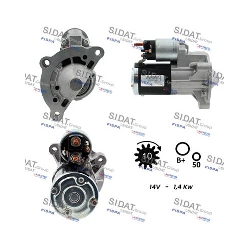 Starter Sidat S12MH0005 für Alfa Romeo Citroën Fiat Lancia Mitsubishi Peugeot