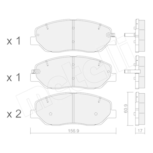 Bremsbelagsatz Scheibenbremse Metelli 22-0787-0 für Ssangyong Hyundai Kia