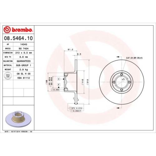 2X Brembo Bremsscheibe Vorderachse Prime Line für Austin Rover Mini