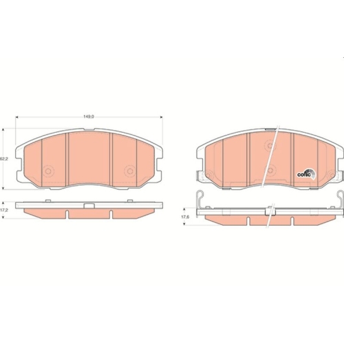 Bremsbelagsatz Scheibenbremse Trw GDB1715 Cotec für Opel Vauxhall Chevrolet