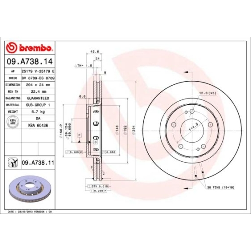 2X Brembo Bremsscheibe Prime Line - Uv Coated für Citroën Mitsubishi