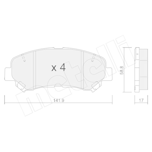 Bremsbelagsatz Scheibenbremse Metelli 22-0792-0 für Nissan Suzuki Vorderachse