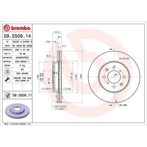 2X Brembo Bremsscheibe Prime Line - Uv Coated für Honda MG Rover Lotus